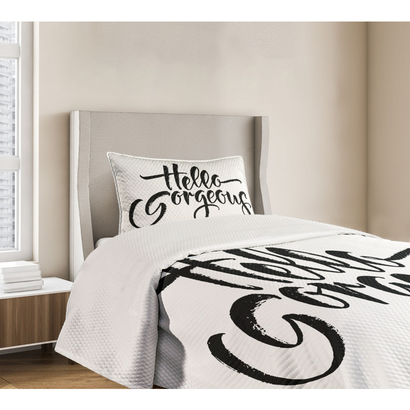 Brush Lettering Bedspread Set