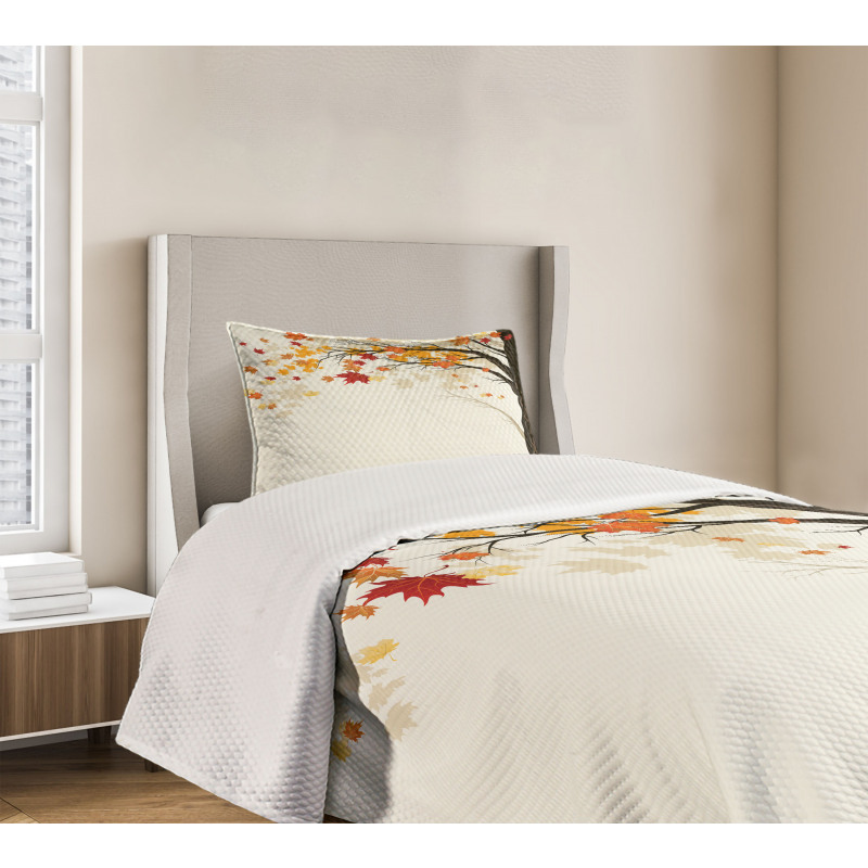 Semtember Maple Leaves Bedspread Set