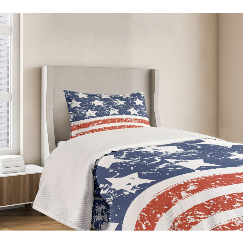 Flag with Grunge Effect Bedspread Set