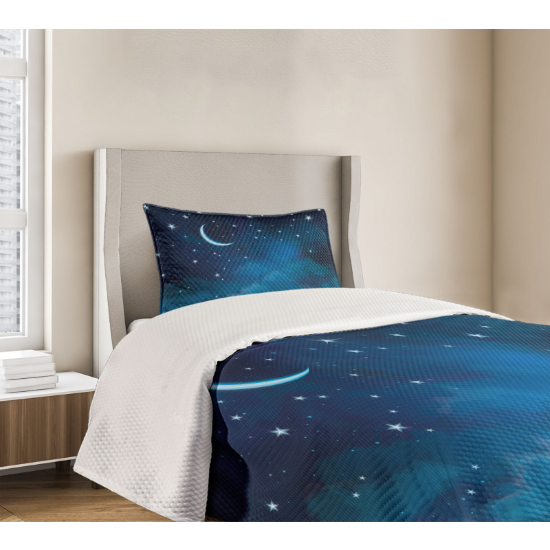 Watercolor Night Sky Bedspread Set