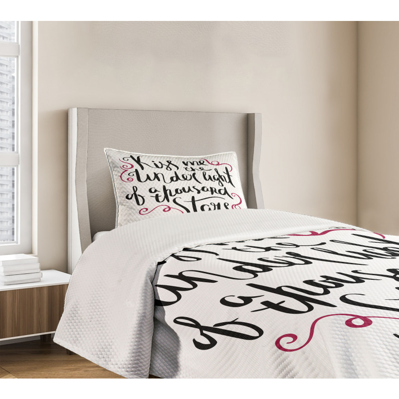 Romantic Message Curls Bedspread Set