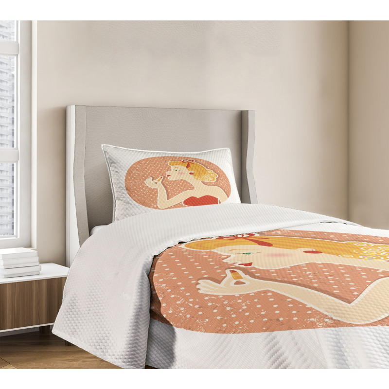 Pin up Female Bedspread Set