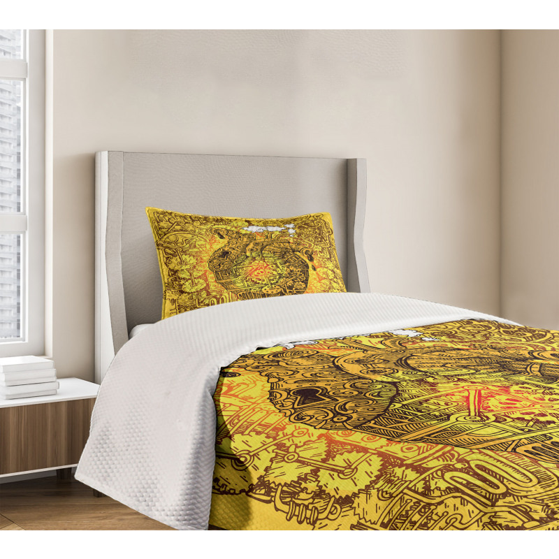 Factory Heart Image Bedspread Set