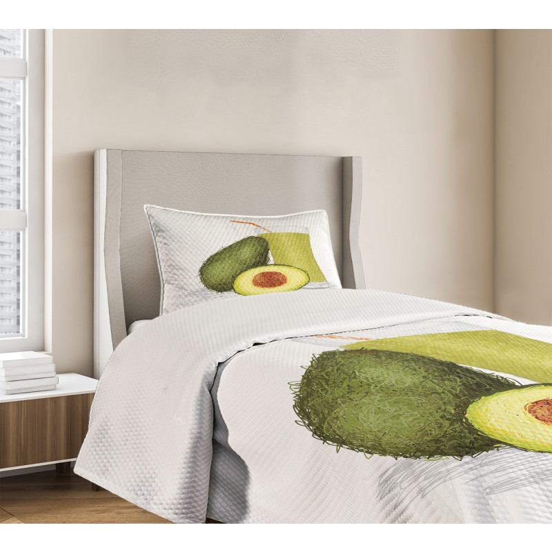 Fresh Avocado Smoothie Bedspread Set