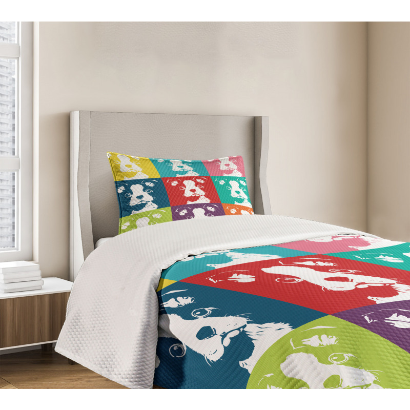 Pop Art Dogs Bedspread Set