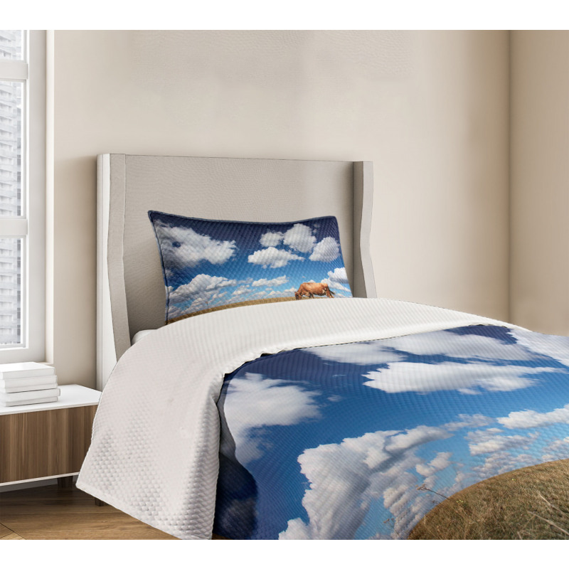 Cow Meadow Sky Clouds Bedspread Set