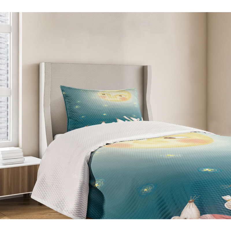 Mouse Crowd Full Moon Bedspread Set