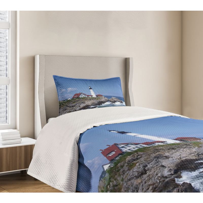 Lighthouse House on Rock Bedspread Set