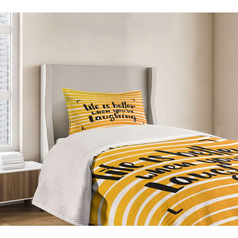 Always Laugh Striped Bedspread Set