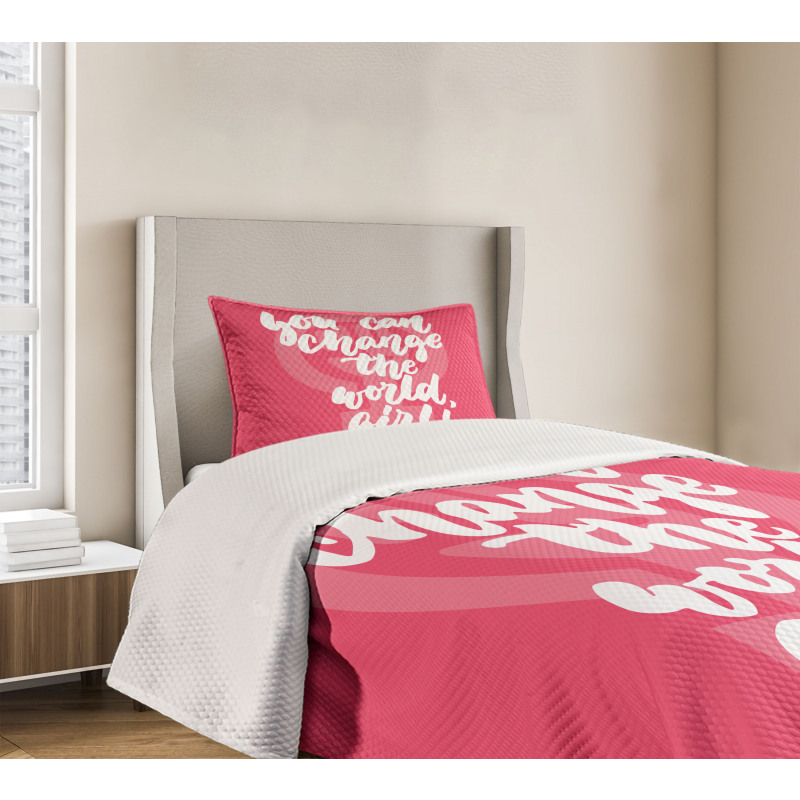 Girl Change the World Bedspread Set