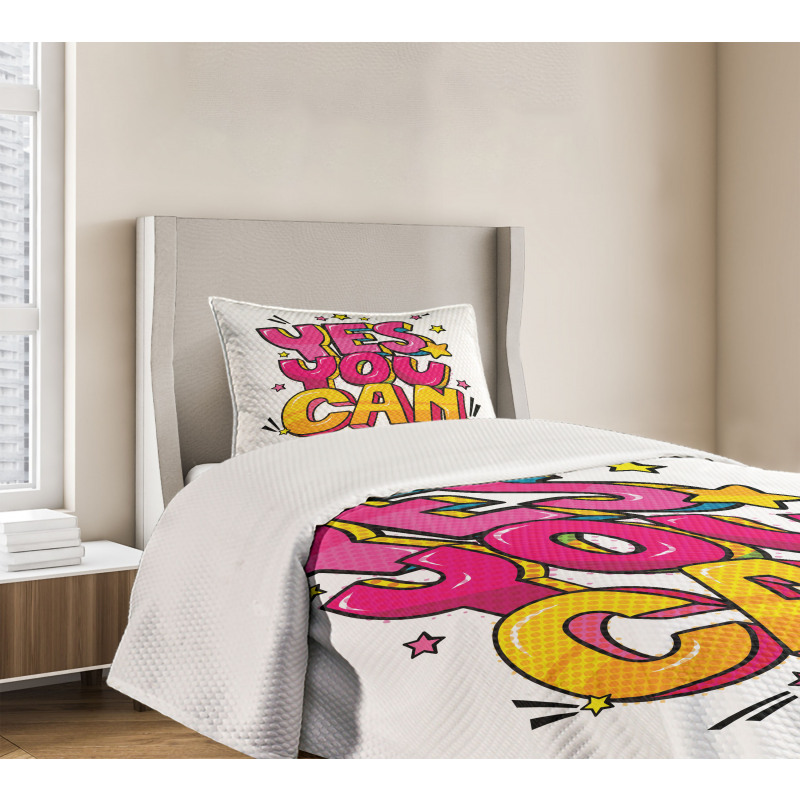 Yes You Can Word Bubble Bedspread Set