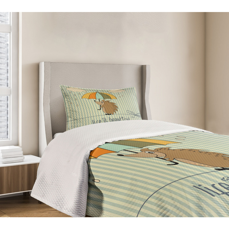 Tightrope Walker Hedgehog Bedspread Set