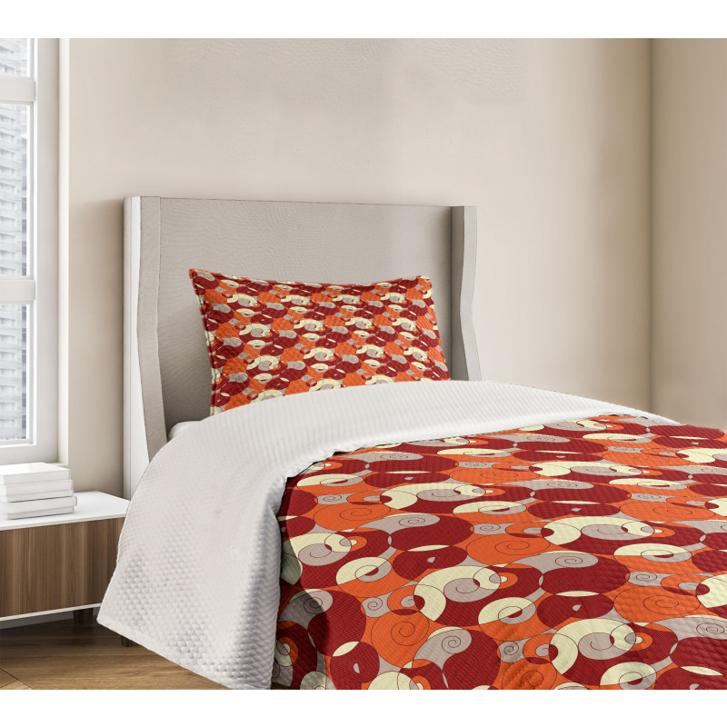 Retro Spirals Twirls Bedspread Set