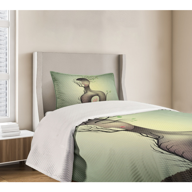 Surrealist Woman Shape Bedspread Set