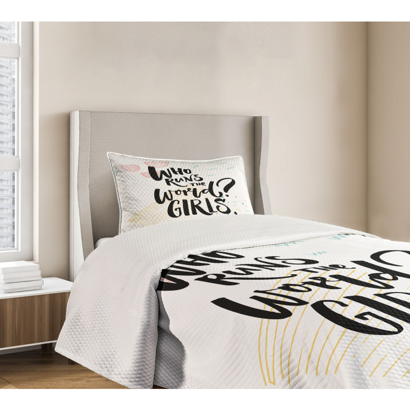 Inspirational Phrase Bedspread Set