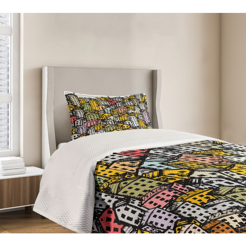 Unplanned Urbanization Bedspread Set