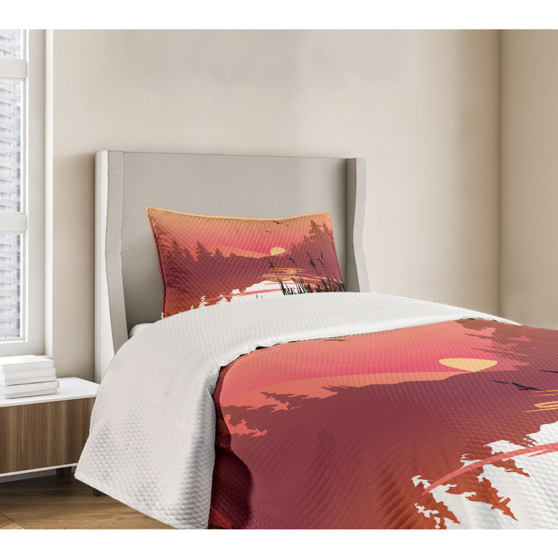 Calm Sunset River Bedspread Set