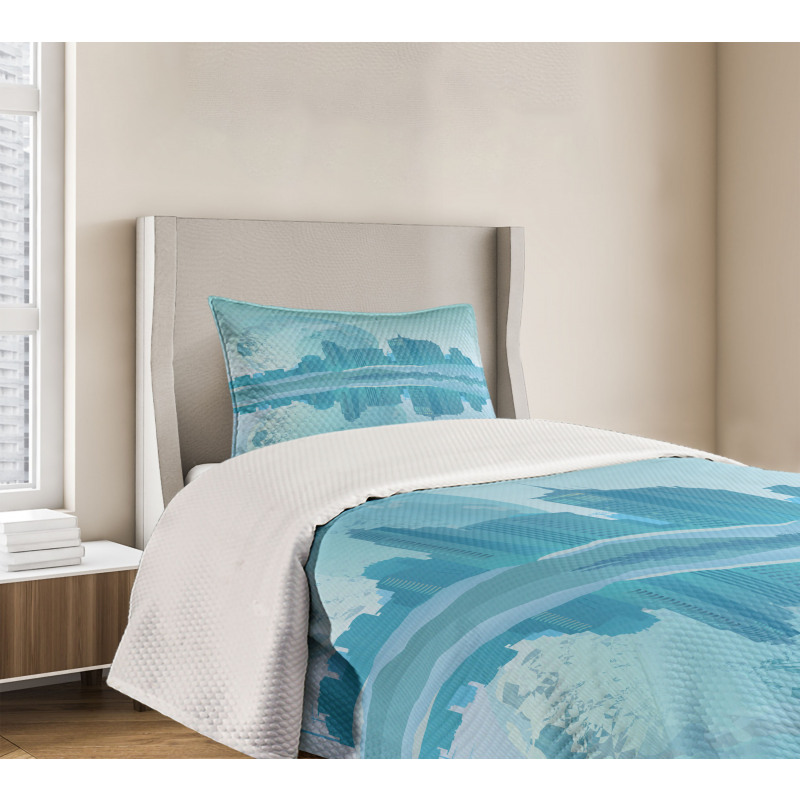 Modern City Building Earth Bedspread Set