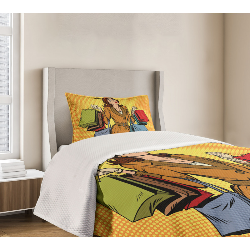 Pop Art Shopping Bedspread Set