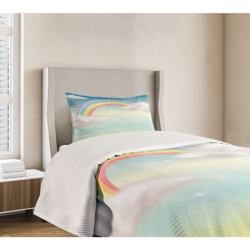 Semi Circle Style Rainbow Bedspread Set