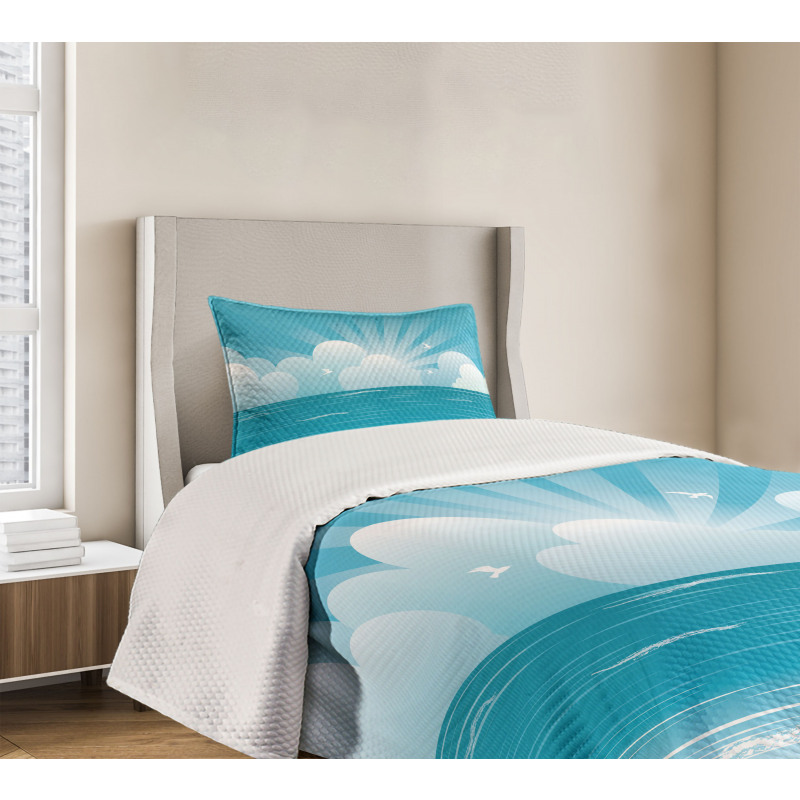 Rising Sun and Seagulls Bedspread Set