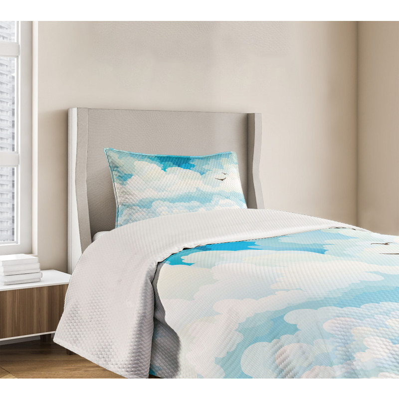 Silhouettes of Birds Bedspread Set