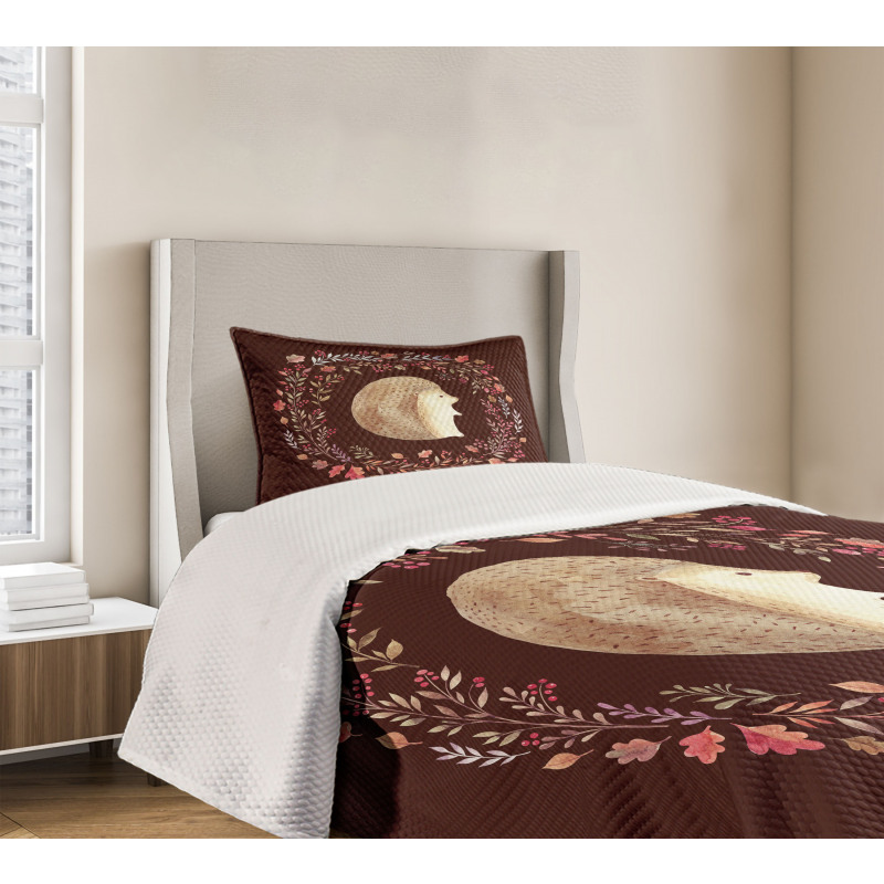 Leaf and Berry Wreath Bedspread Set