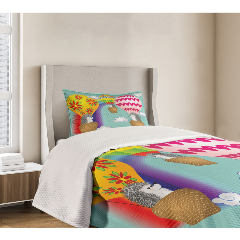 Animals in Balloons Bedspread Set