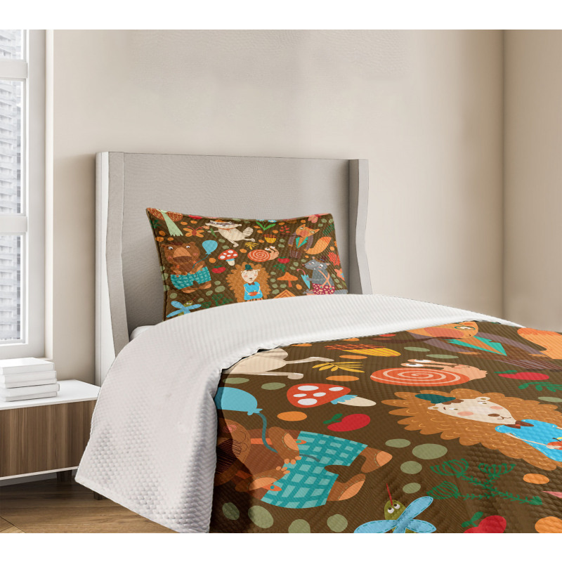 Raccoon and Butterfly Bedspread Set