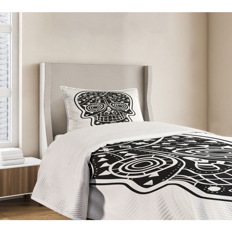 Tribal Style Skull Bedspread Set