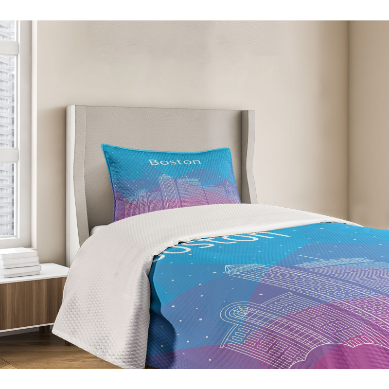 Buildings and Clouds Bedspread Set