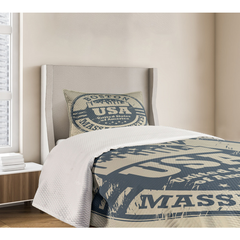 Passport Stamp Design Bedspread Set