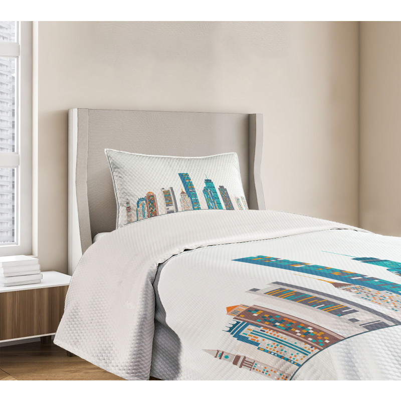 Flat City Illustration Bedspread Set