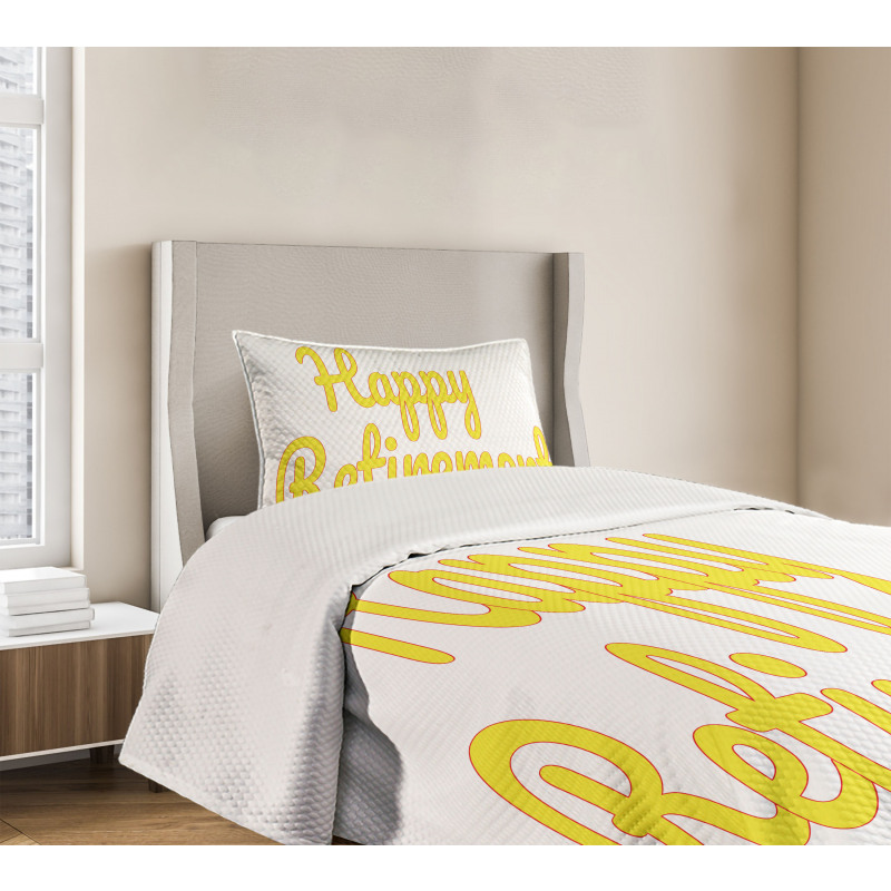 Calligraphy Phrase Bedspread Set