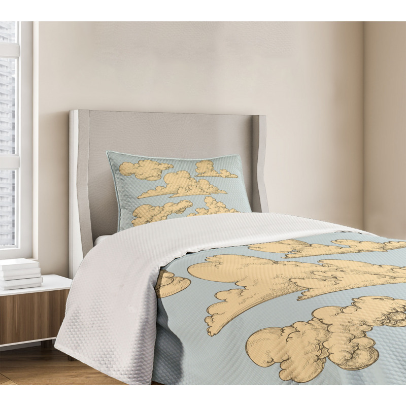 Vintage Clouds in the Sky Bedspread Set