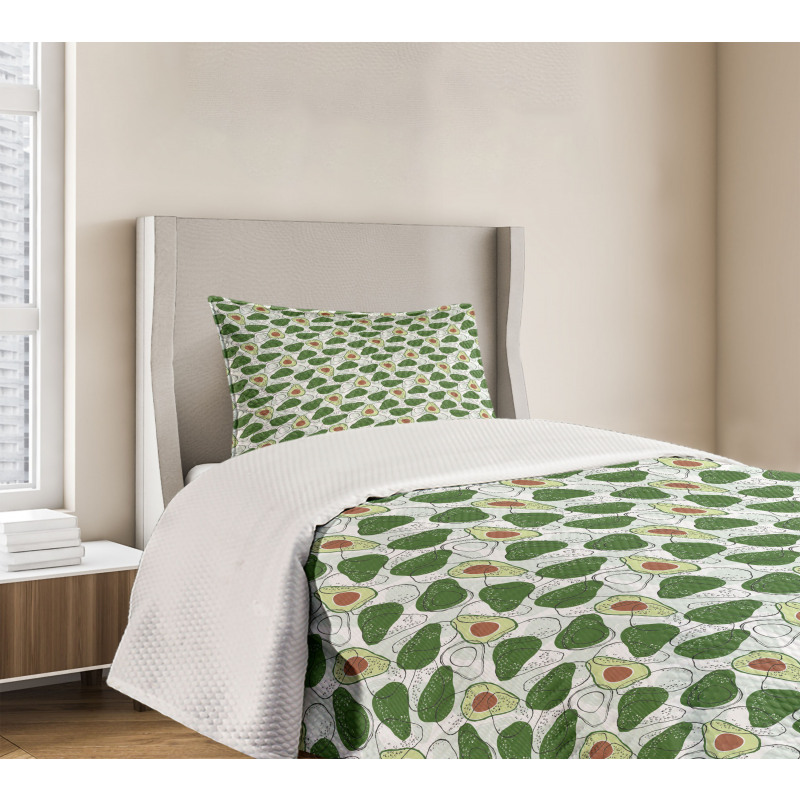 Hand Drawn Exotic Fruit Bedspread Set