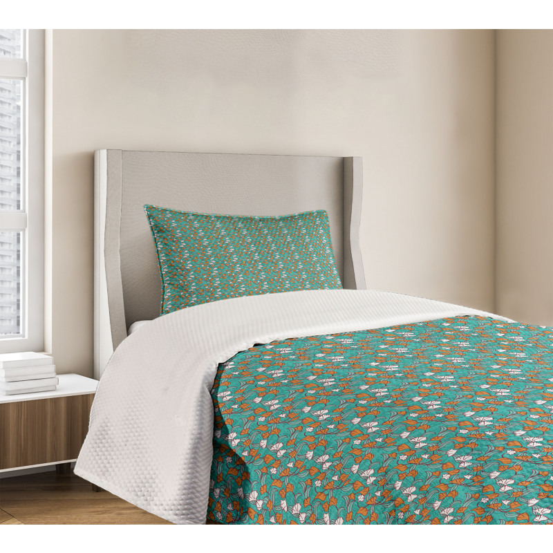 Autumn Leaf Swirly Branch Bedspread Set