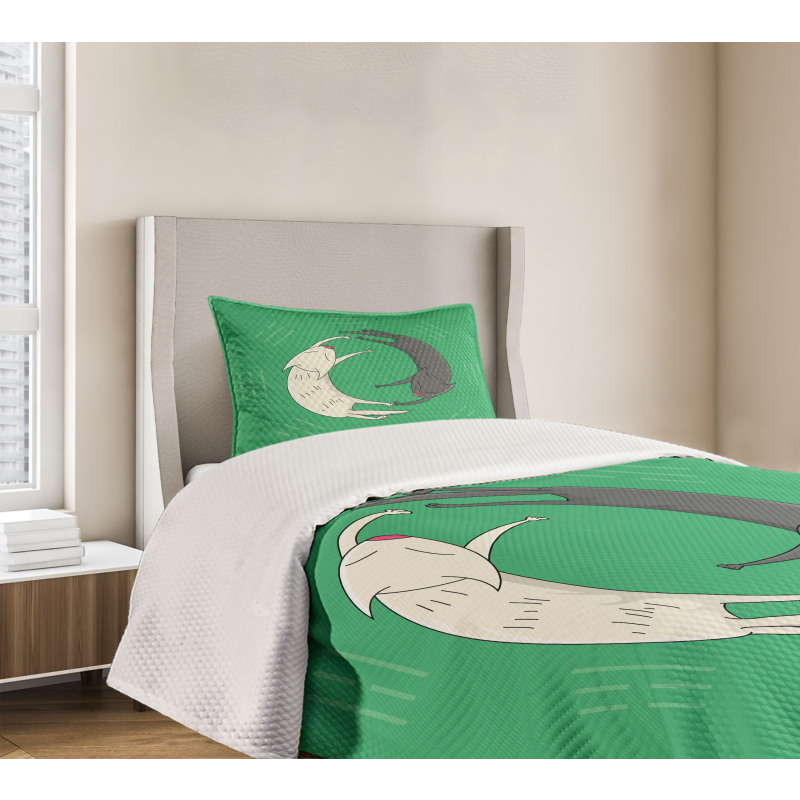 Sleeping Cats Trigrams Bedspread Set