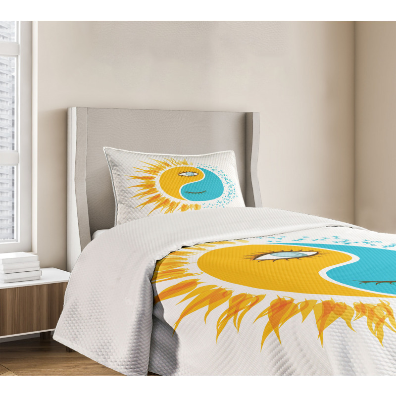 Day and Night Sun Moon Bedspread Set