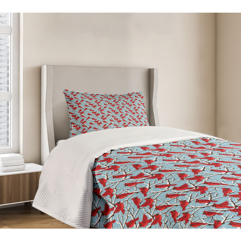 Cardinal Birds Trees Bedspread Set