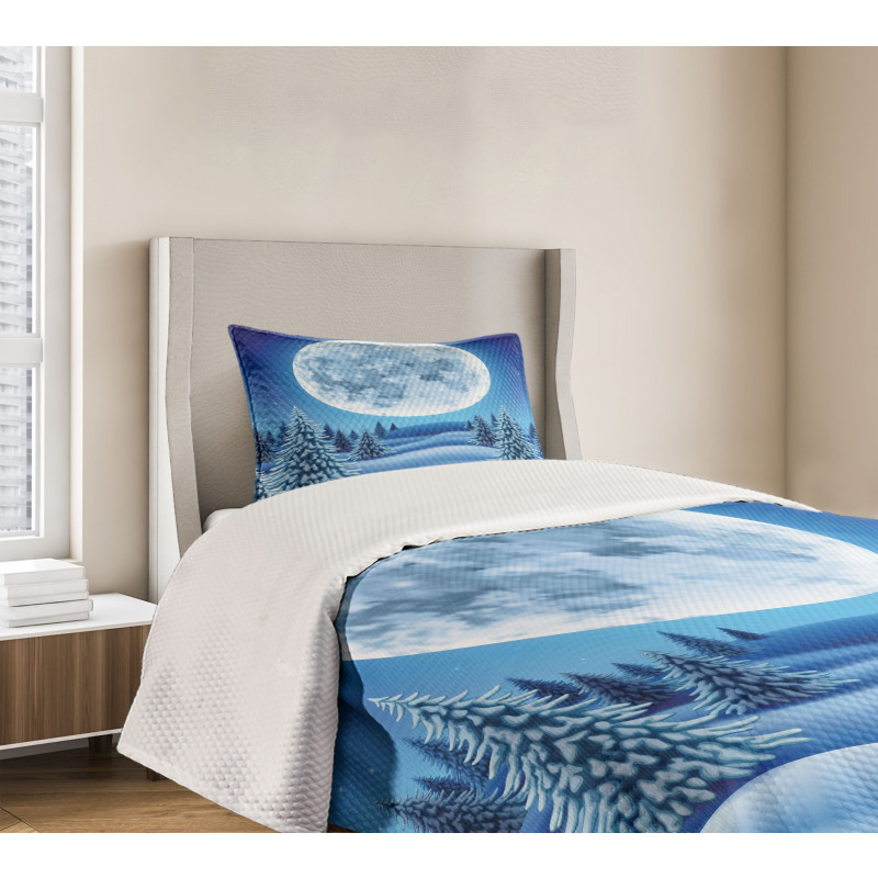 Snowy Hills Pattern Bedspread Set