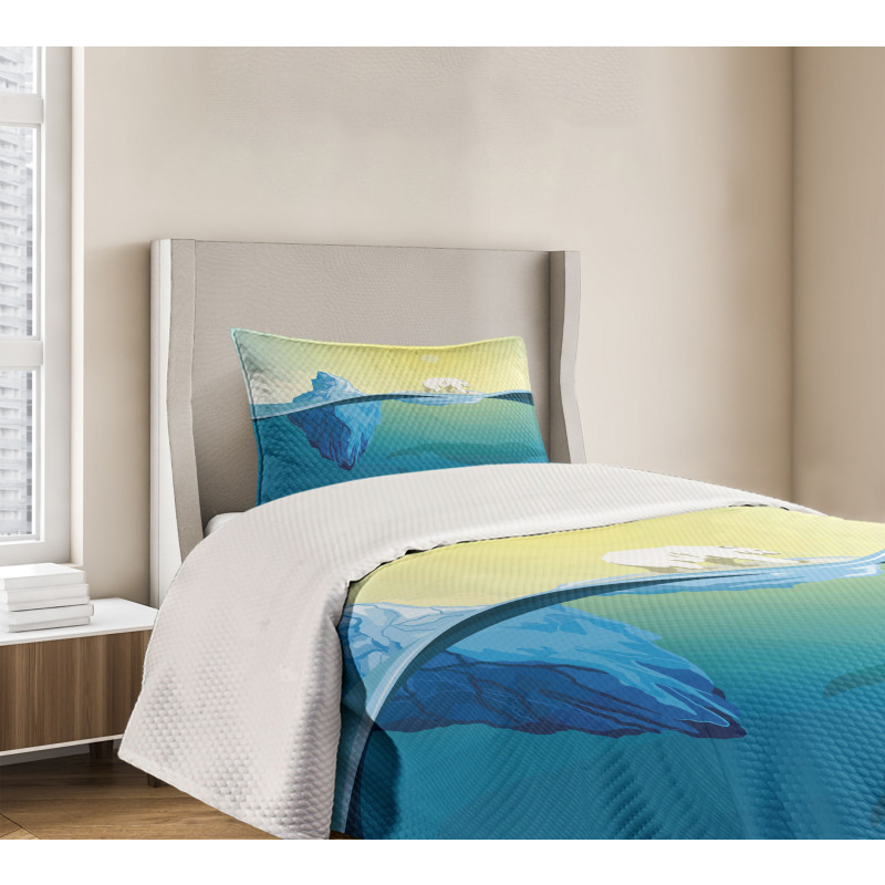 Ice Melting in Ocean Bedspread Set