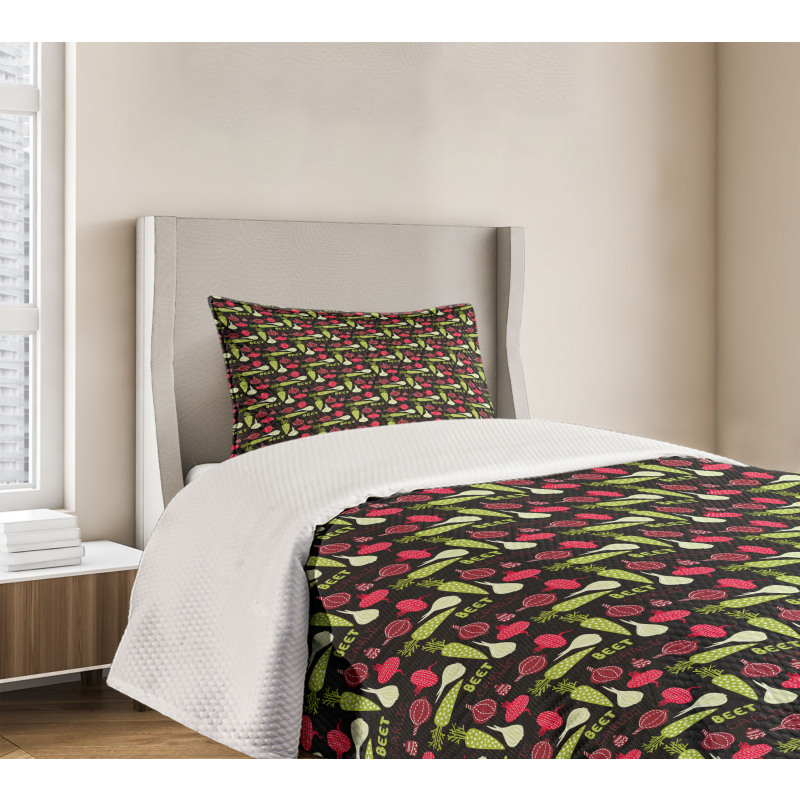 Hearts Dashed Lines Bedspread Set