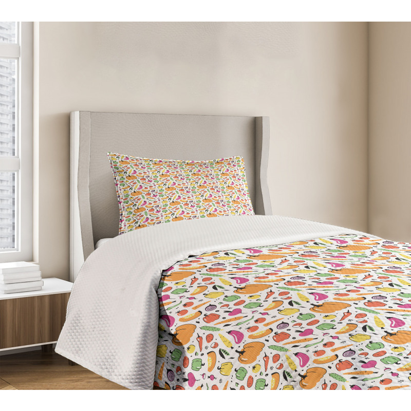 Cartoon Ingredient Bedspread Set