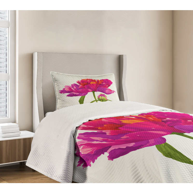 Flower and Vibrant Petals Bedspread Set