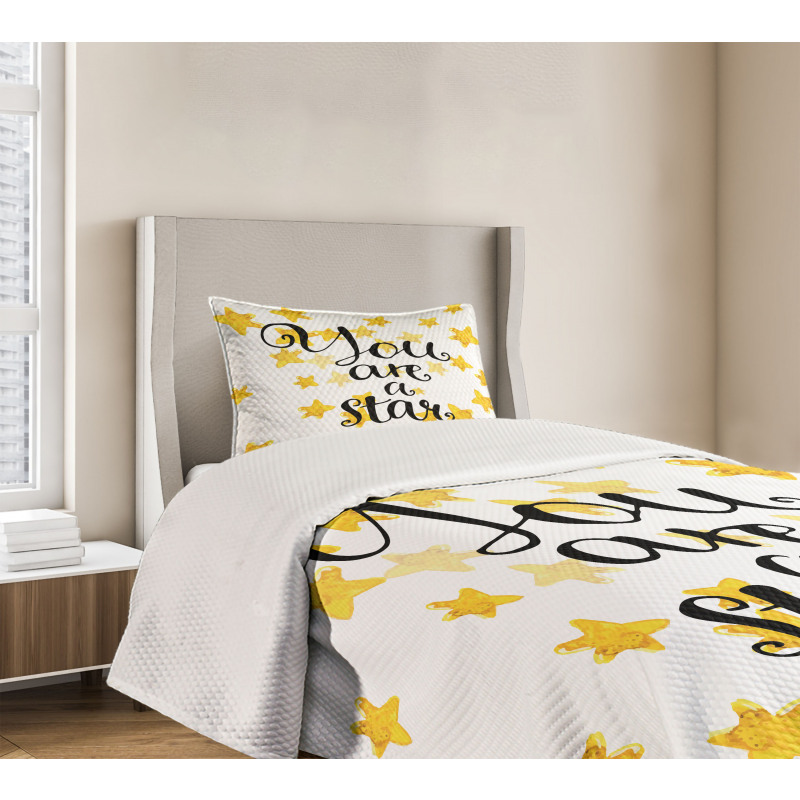 Watercolor Stars Modern Bedspread Set