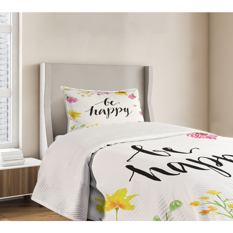 Be Happy Wildflowers Bedspread Set