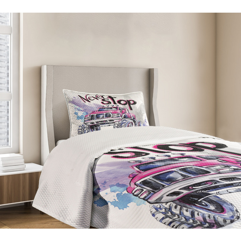 Never Stop Words Bedspread Set