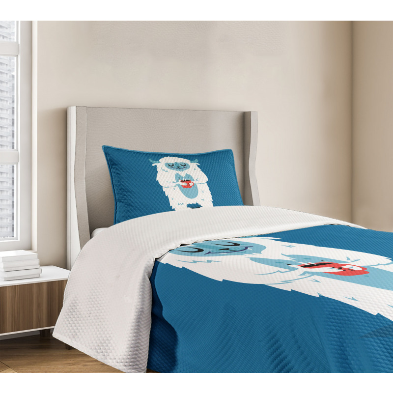 Yeti Coffee Cup Winter Bedspread Set