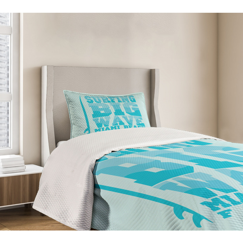 Surfing Big Wave Miami Bedspread Set